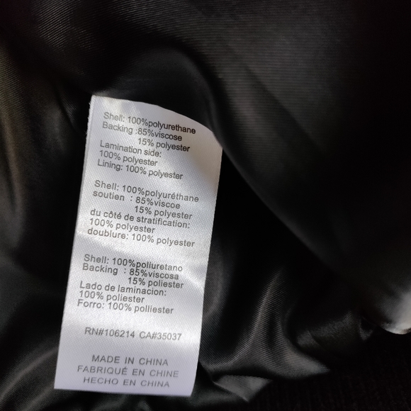 Joe's Collection Floral Embroidered Black Faux Leather Bomber Jacket - Picture 13 of 15